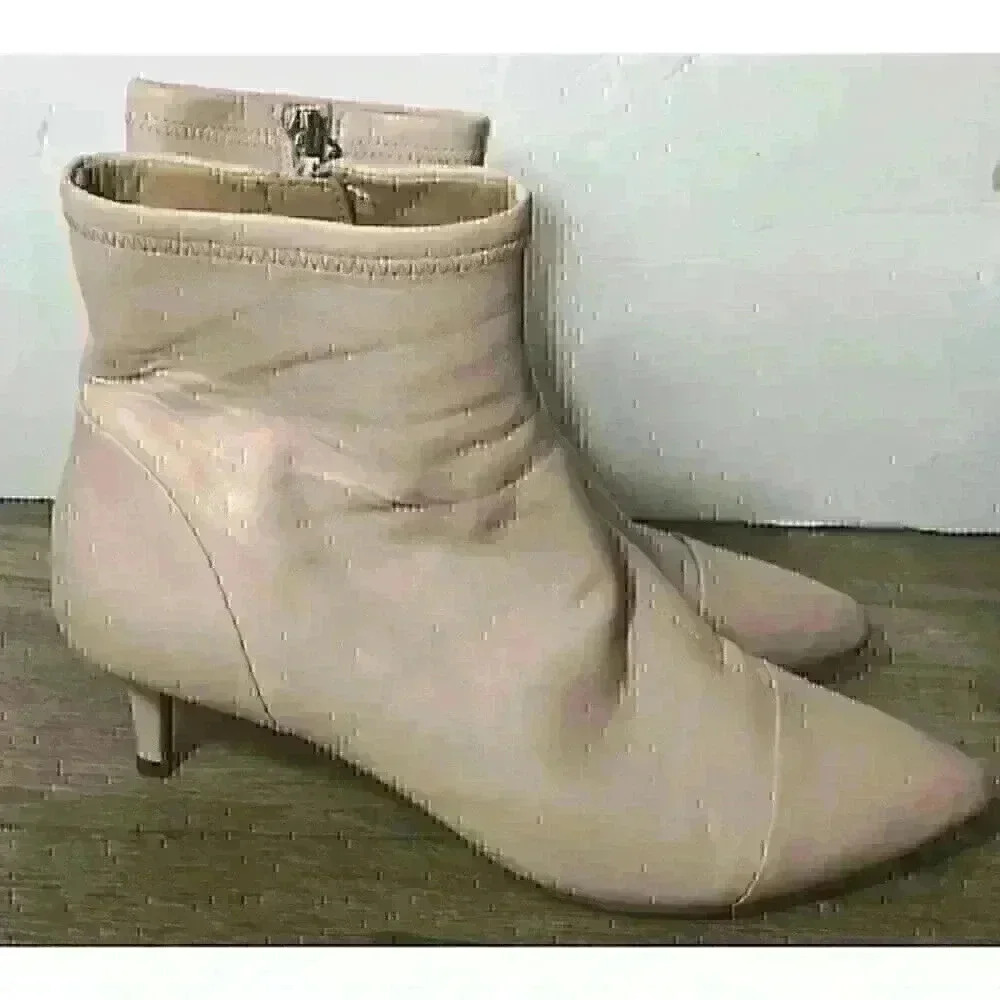 REBECCA MINKOFF Womens Pink Sz 6.5 Siya Pointed Toe Kitten Heel Leather Booties